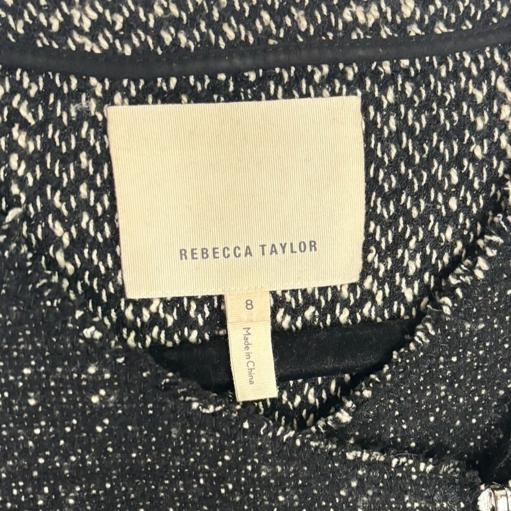 Rebecca Taylor Academia Business Structured Tweed Distressed Raw Hem Blazer 8 - Picture 3 of 15